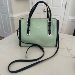 Kate Spade Pastel Mint Green and Black Satchel Bag